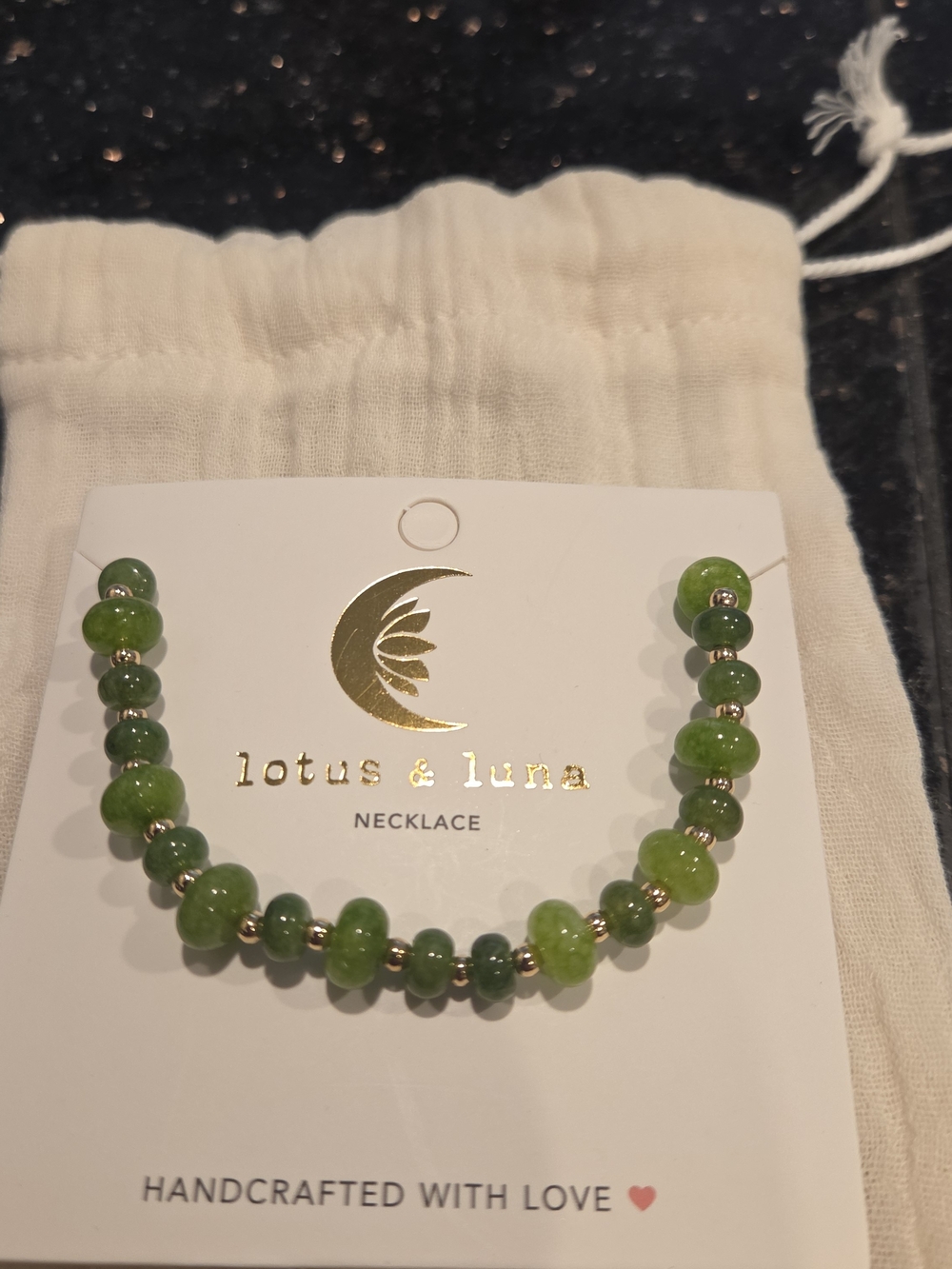 Gorgeous Jade Lotus and Luna Healing Necklace